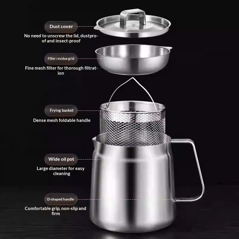 Stainless Steel Oil Strainer Pot