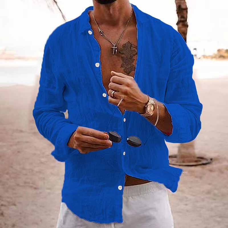 Mens Linen Long Sleeve Shirt