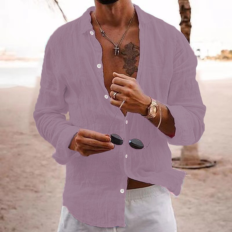 Mens Linen Long Sleeve Shirt
