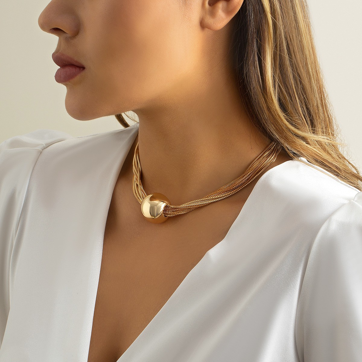 Alloy Chunky Choker Necklace