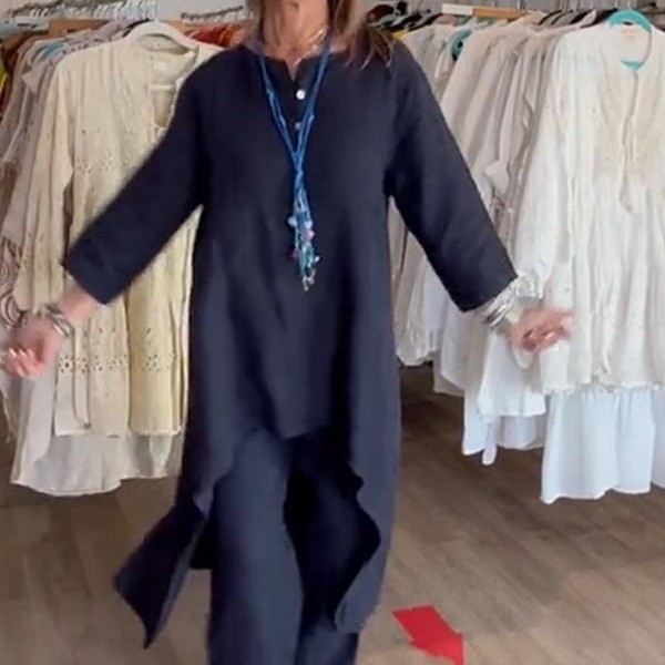 Autumn Long Sleeve Cotton Linen