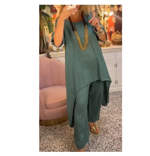 Autumn Long Sleeve Cotton Linen