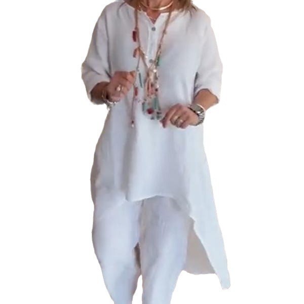 Autumn Long Sleeve Cotton Linen