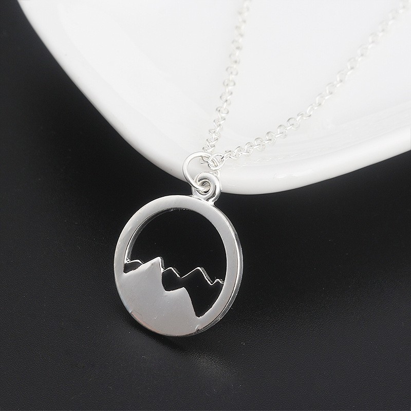 Stainless Steel Mountain Peak Necklace