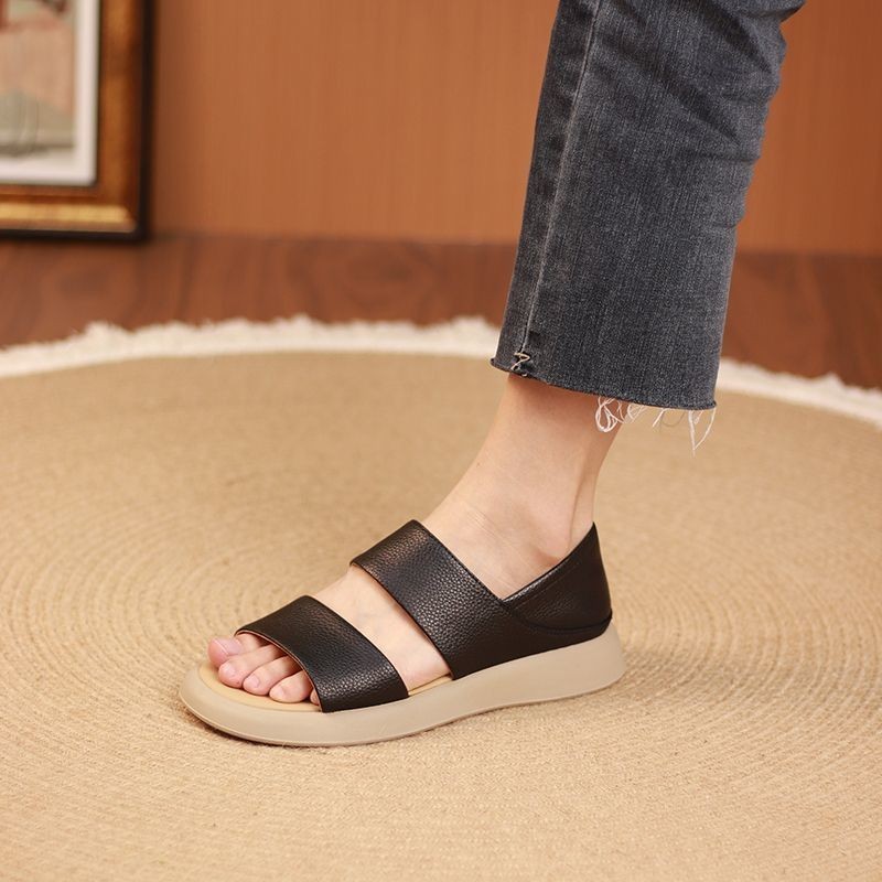 Thick Sole Womens Stylish Genuine Leather Sandals
