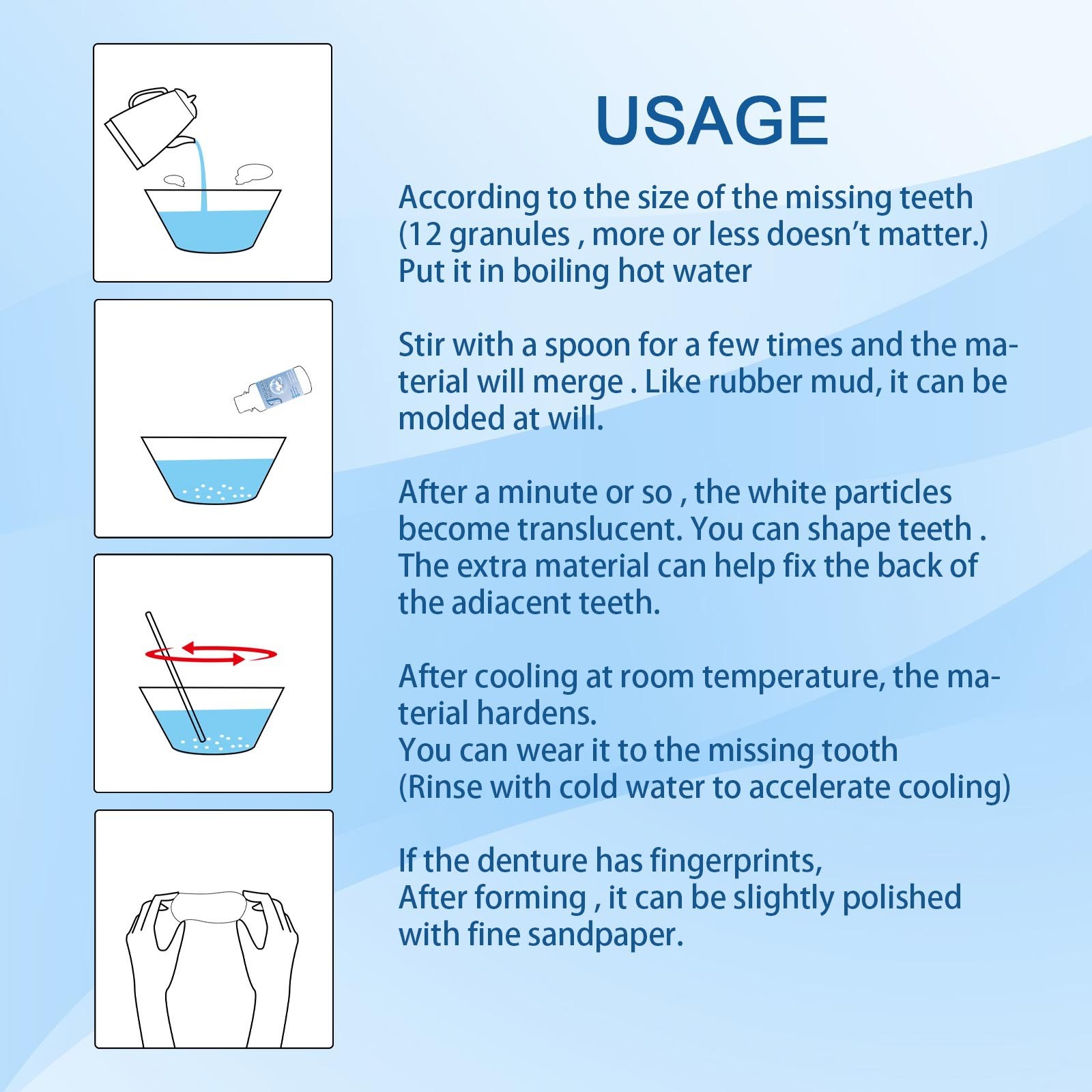 Moldable Broken Teeth Gaps Filling