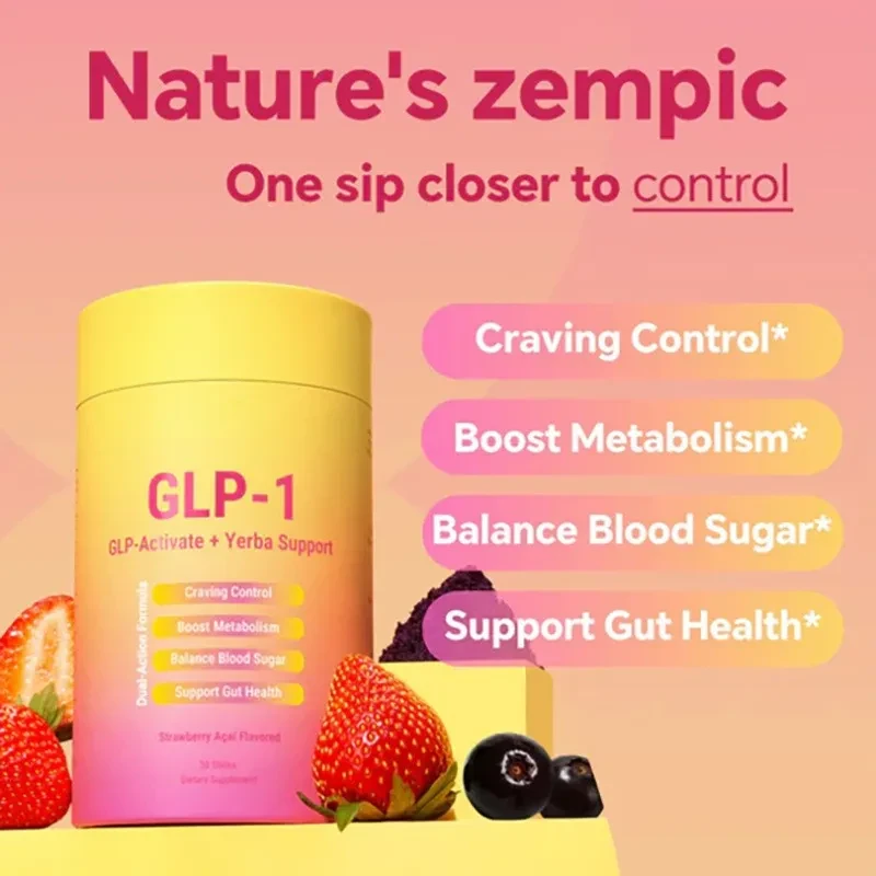 GLP-1 GLP-Activate + Yerba Support Strawberry Aai Flavored Drink Supplement