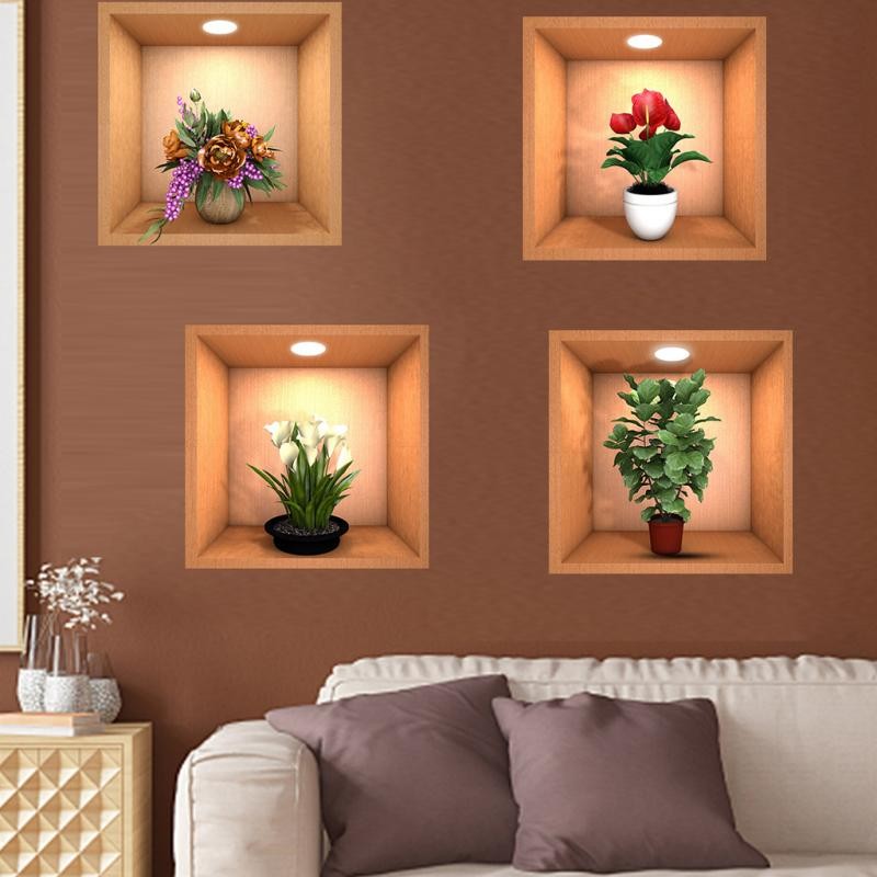 Flower Plant PVC Wall Stickers