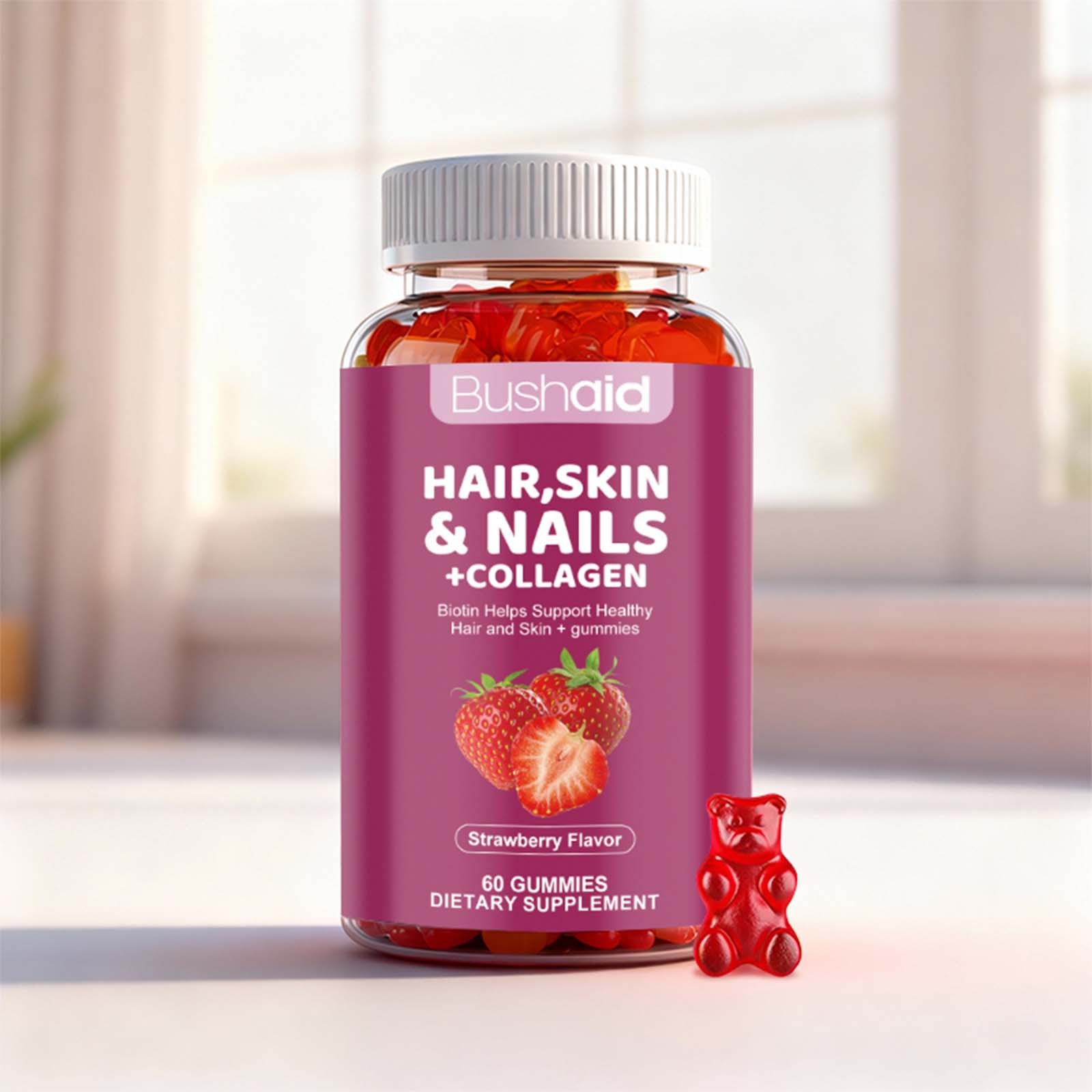 Bushaid Hair, Skin & Nails + Collagen Gummies