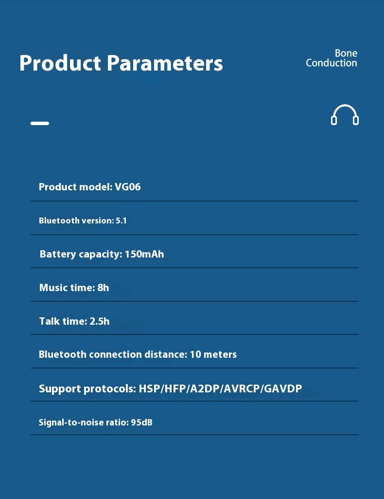 Bone-Conduction Headset Bluetooth Earphones