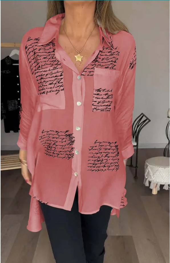 Letter Print Long Sleeve Shirt