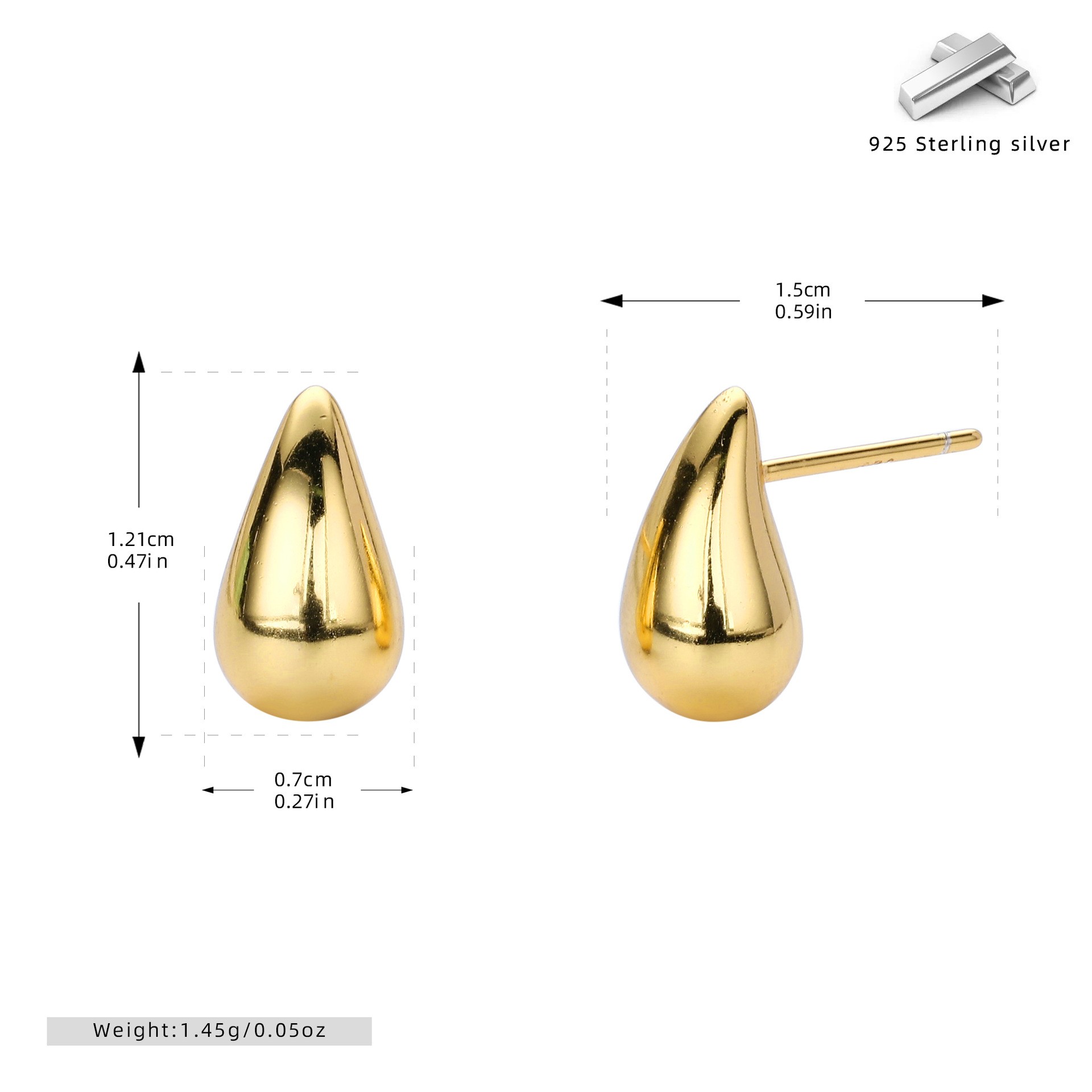 Simple Chunky Waterdrop Earrings