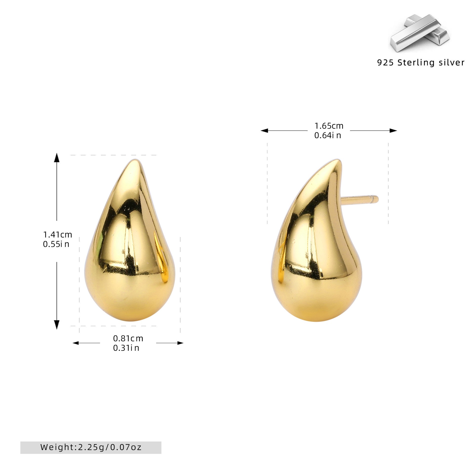 Simple Chunky Waterdrop Earrings