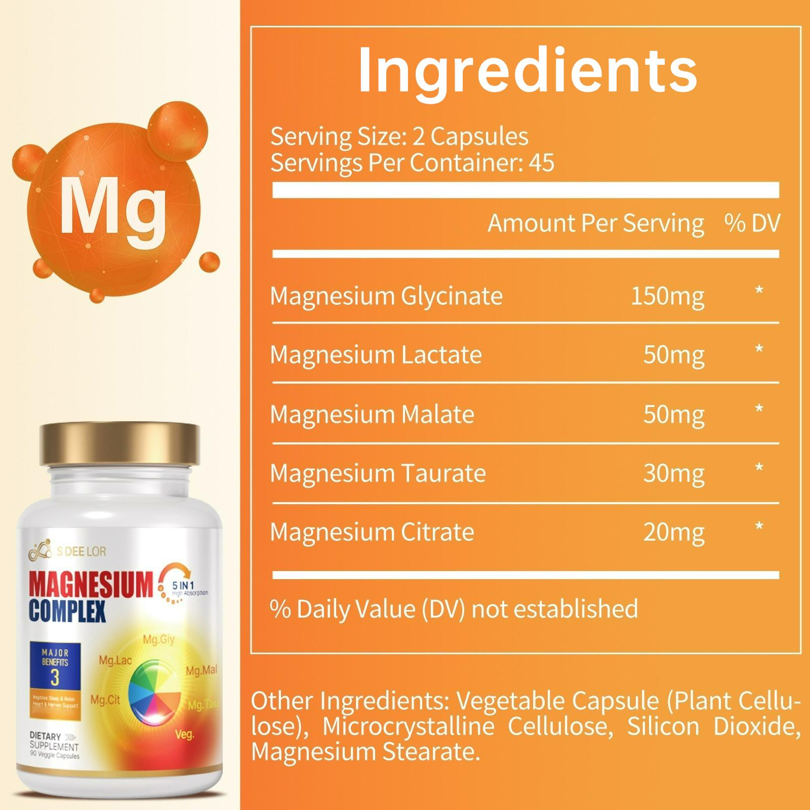 Magnesium Complex 5-in-1 Comprehensive Mineral Support for Daily Balance