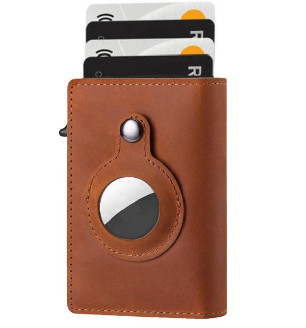 Leather Airtag Slim Wallet