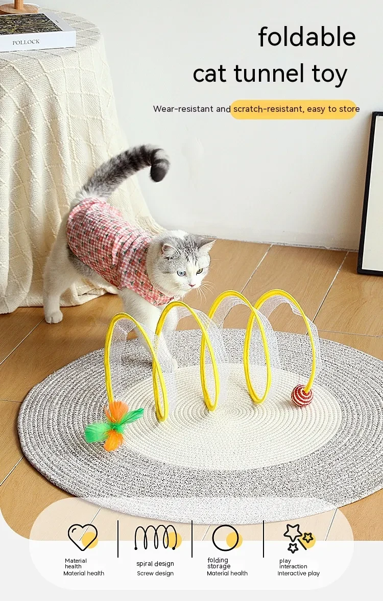 Cat Hunting Spiral Tunnel Toy