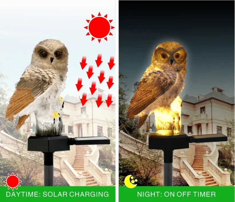 Colorful Owl Solar LED Light