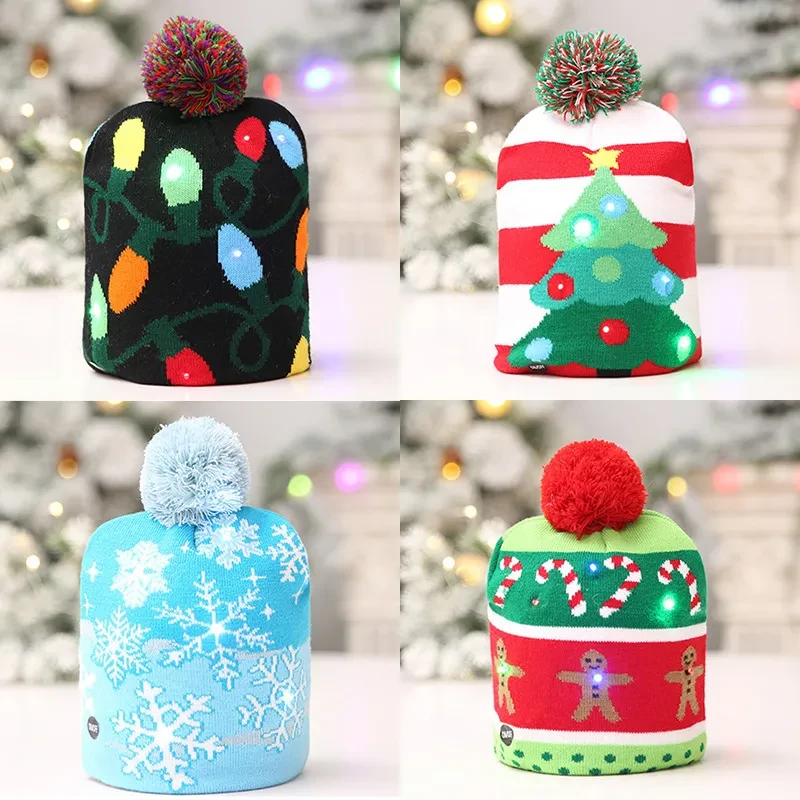 LED Christmas Knitted Hats