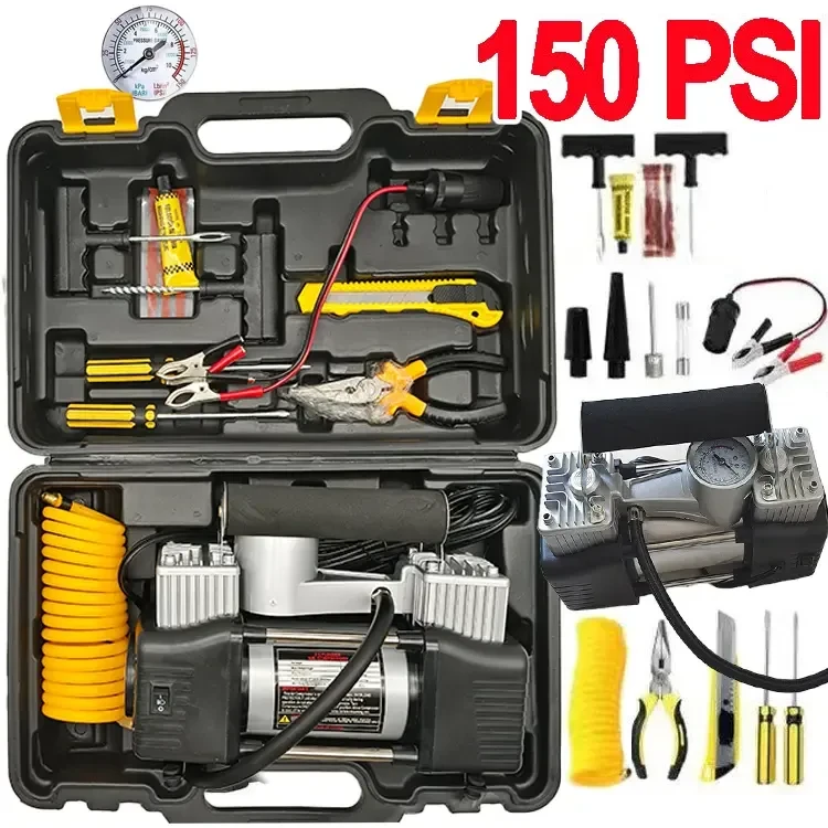 12V 150PSI Car Air Compressor Portable Tyre Deflator Inflator 4WD Car Truck