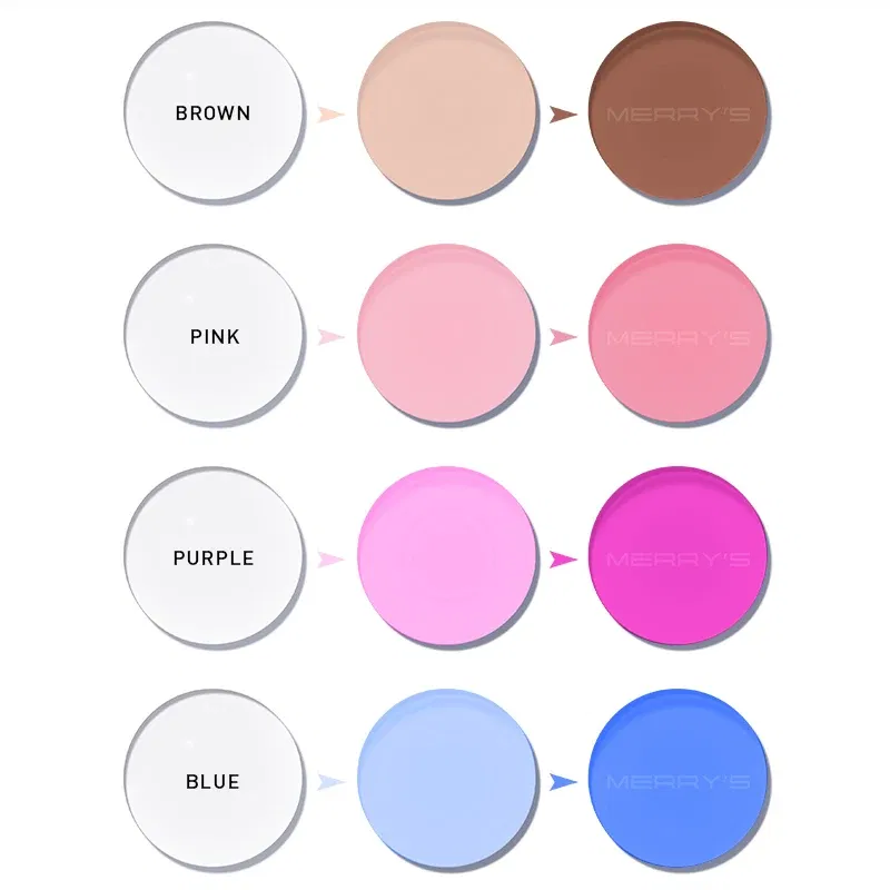 Lenses Color: Khaki, Lens Index: 1.61 - MERRYS Photochromic Gray Green Brown Pink Purple Blue Series 1.56 1.61 1.67 Prescription Glasses Lenses For Myopia Hyperopia