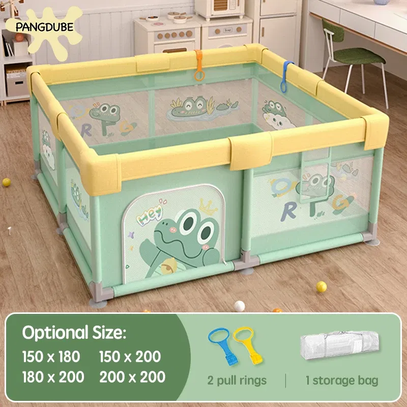Color: green, Ships From: CHINA - PANGDUBE Crocodile Baby Play Fence with Storage Bag & Hand Rings Playpen for Baby Playground Baby Ball Pool Children's Playpen