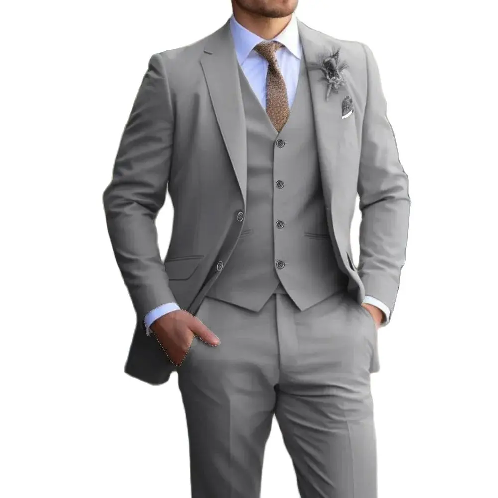 Color: black, Size: M - Suit 3-piece Classic men's fashion slim-fit suit Vest Pants suit Men's dress Casual Dress Formal Business wedding
