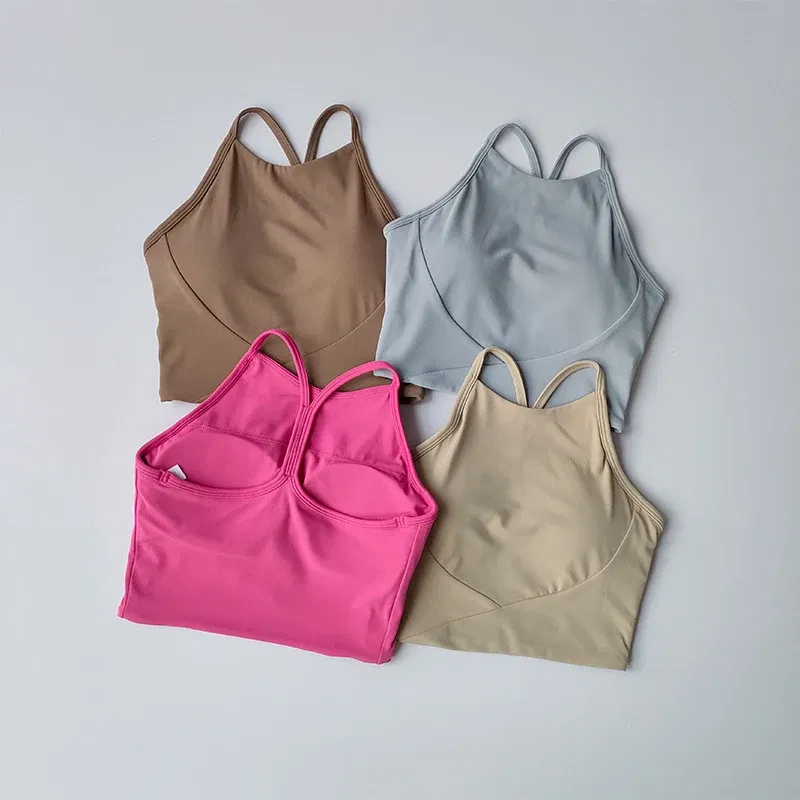 Color: Lavender, Size: M - Summer Sports Underwear Women's Fitness Running Camisole Shockproof and Sagging Sexy Beauty Back Yoga Bra Quick Drying