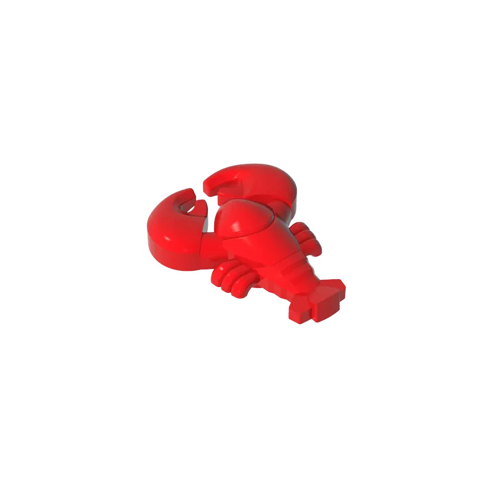 Color: Wood - Gobricks GDS-2025 Lobster with Black Eyes Pattern  compatible with lego  27152 Assembles Building Blocks children's toys