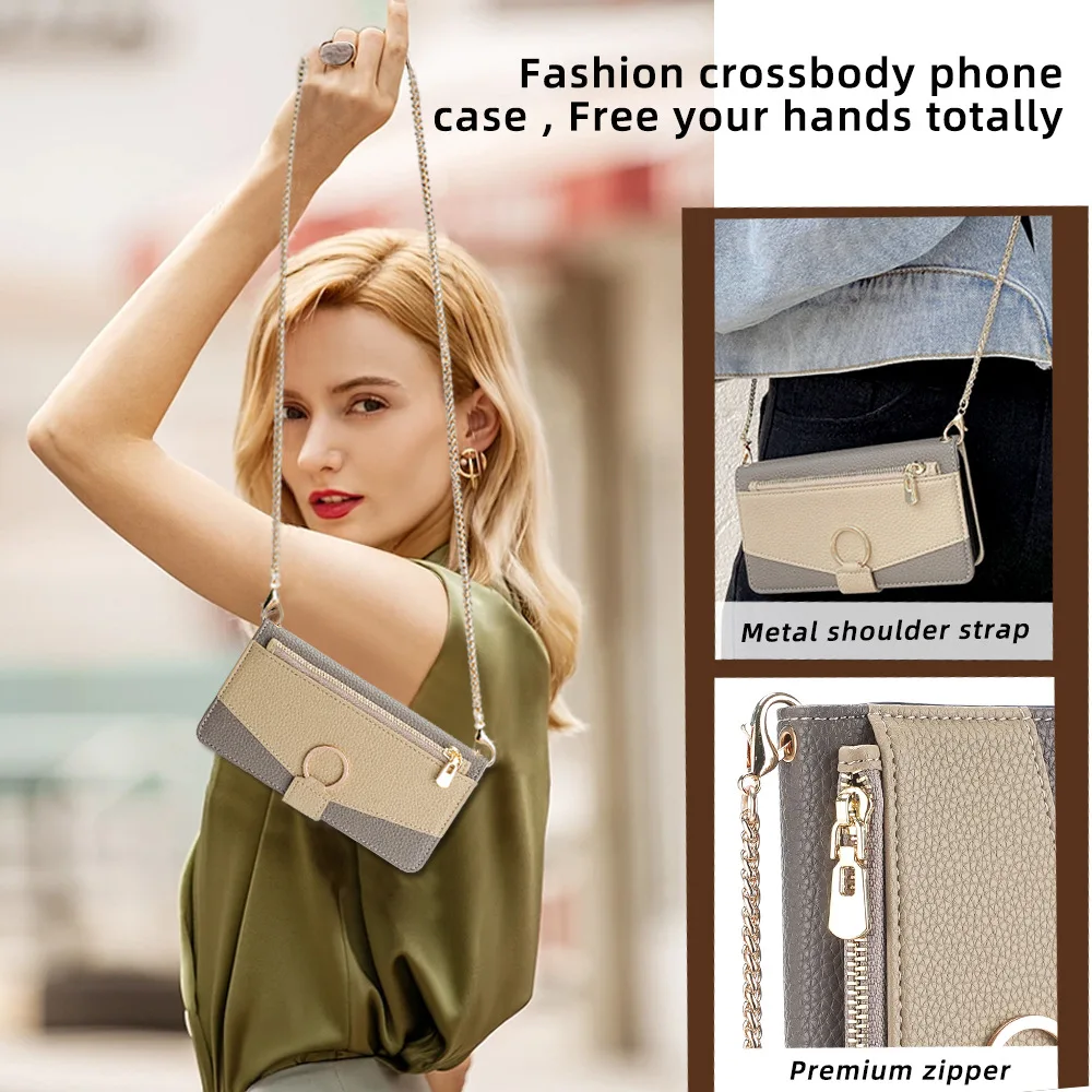 Color: Blue, Compatibility by Model: Galaxy A35 - Leather Phone Case for SAMSUNG Galaxy A05 A06 A16 A15 A36 A56 A26 5G Crossbody Wallet Case Flip Mirror Cover with Long Lanyard