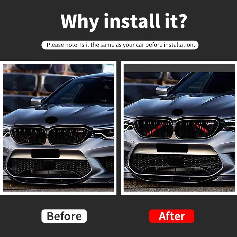 Color Name: Orange - For BMW 5 6 7 Series F10 F11 F12 F13 F18 F01 F02 F03 F04 F06 F07 X1 F48 X2 F39 Car Front Grille Trim Strips Cover Accessories
