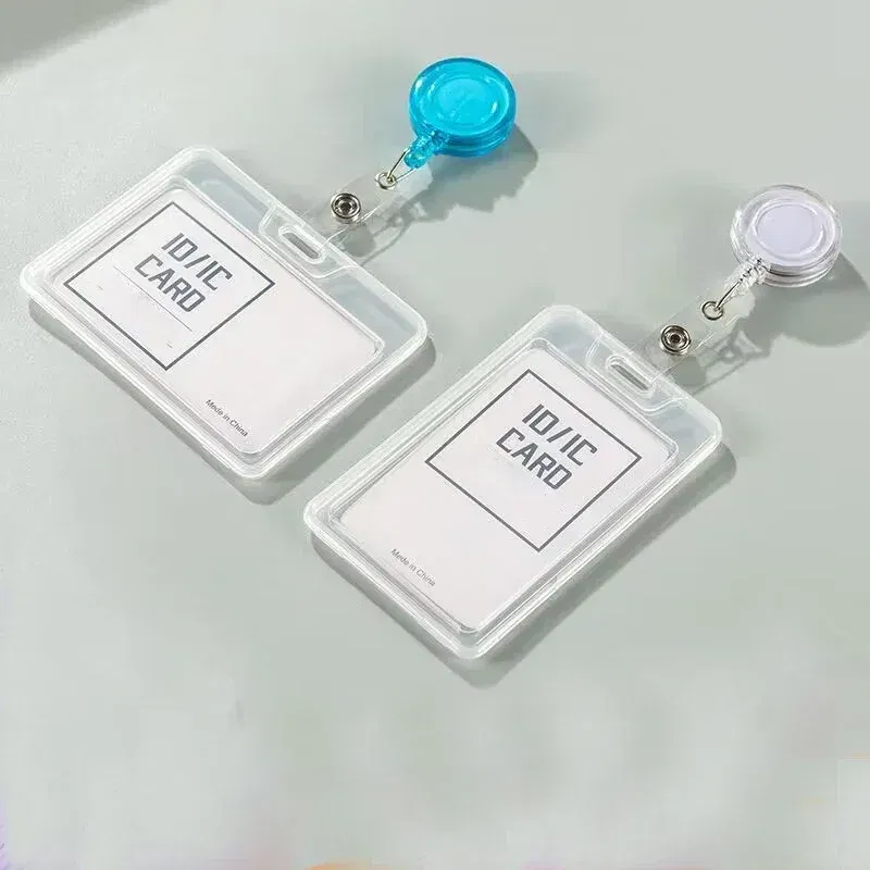 Color: Denmark Oak - 1pcs Plastic Bus Card Holder Case Business Credit Cards Bank ID Card Sleeve Protect Waterproof Transparent Card Cover