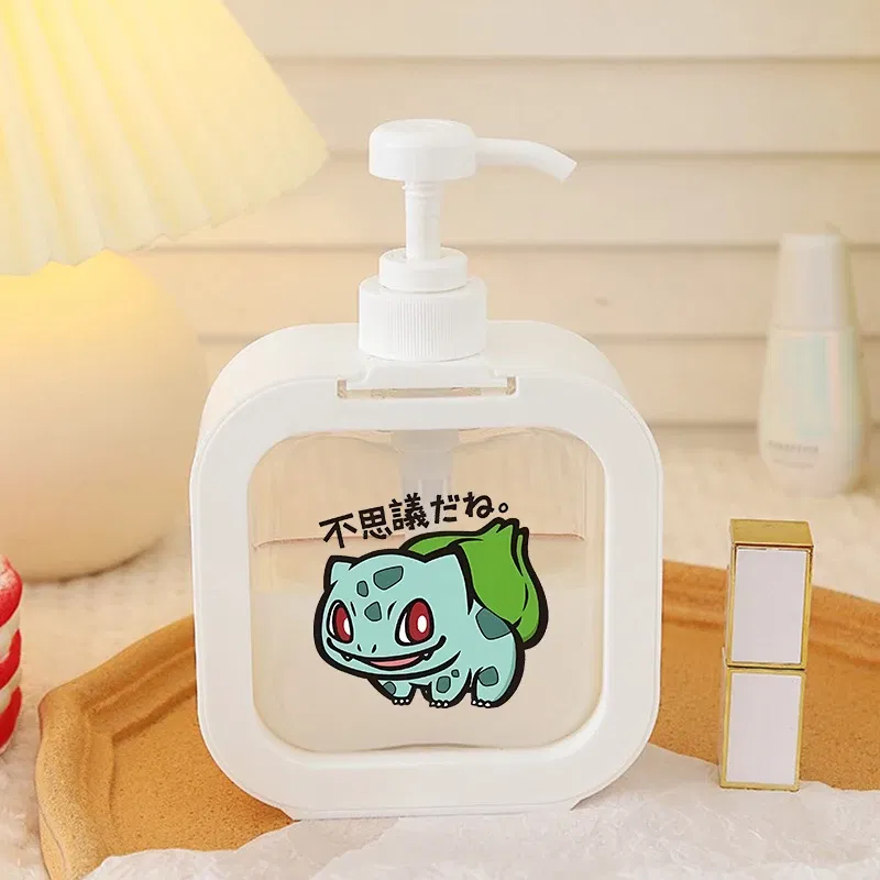 Color: PURPLE - 1PCS Pokemons Soap Dispenser White Liquid Lotion Hand Pump Soap Dispenser Refillable Shampoo Bottle Plastic Hand Soap Dispenser