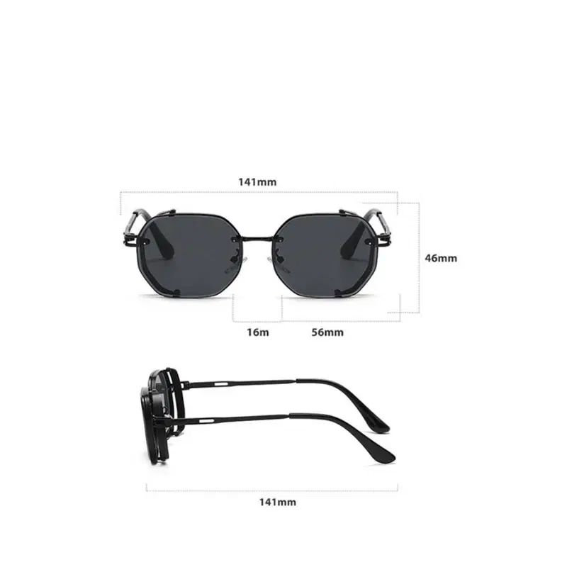 Lenses Color: PURPLE, Ships From: CHINA, Frame Color: other - 2024 Steampunk Sunglasses For Men Fashionable Square Punk Fashion Glasses Designer Sunglasses Women Trendy Gafas De Sol Hombre