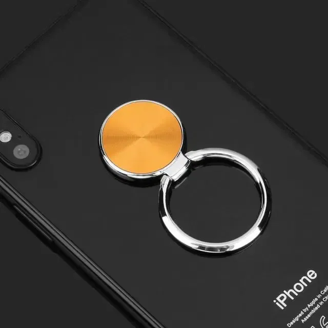 Color: Red - CD Pattern Ultra-thin Mobile Phone Ring Buckle Holder 360 Degree New Round Mobile Phone Holder Magnetic Car Ring Buckle