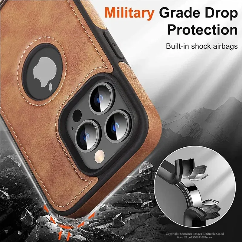 Color: Beige, Material: nylon - PU Leather Kickstand Phone Cases for iPhone 15 Pro Max 14 Plus 11 13 12 Mini Mobile Case with Holder Luxury Slim Shell Cover