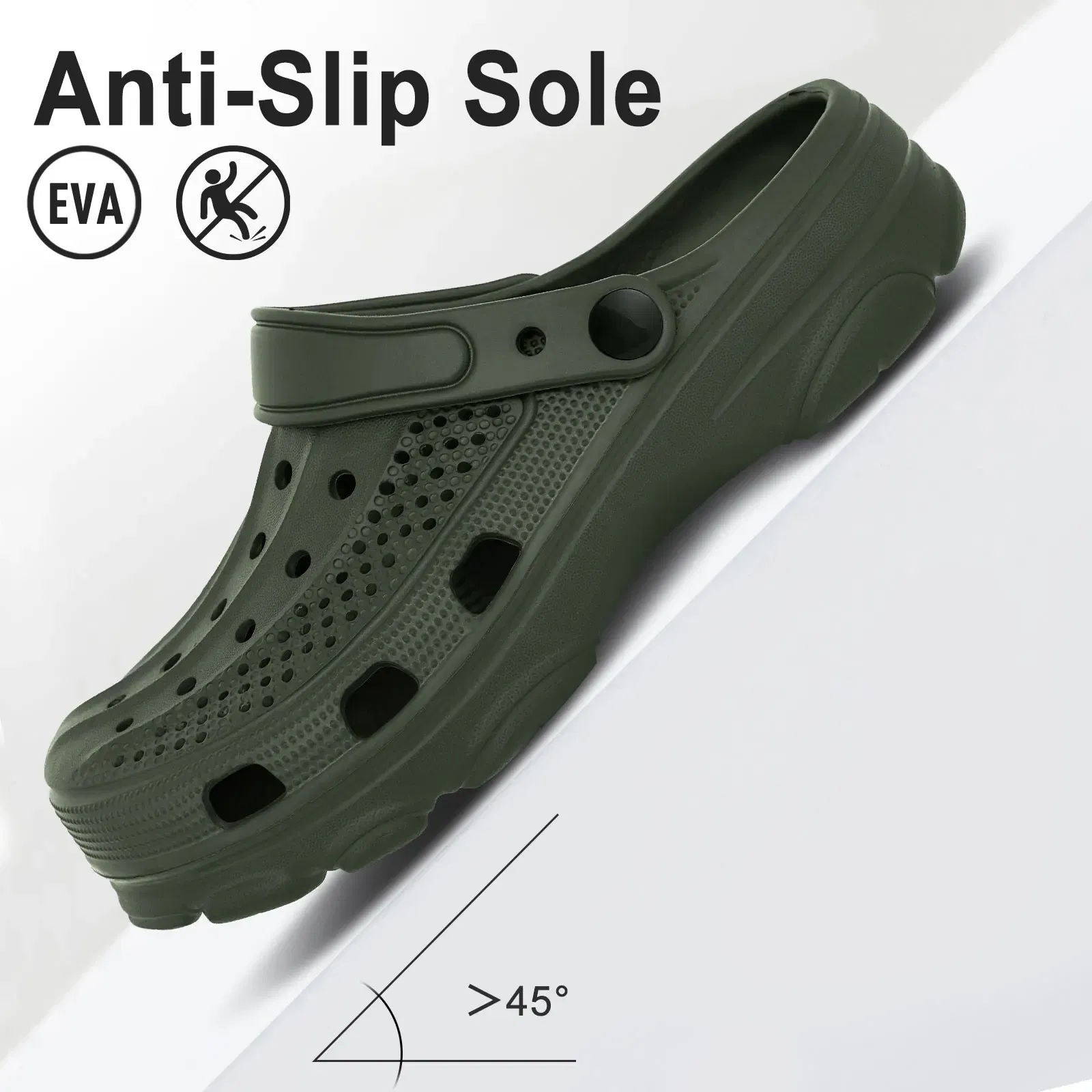 Color: Clear, Shoe Size: 37 - Smile Pop Casual Men Clogs Slippers Band Summer Slippers Outdoor Non-slip Beach Cozy Men Shoes Soft EVA Home Breathable Slippers