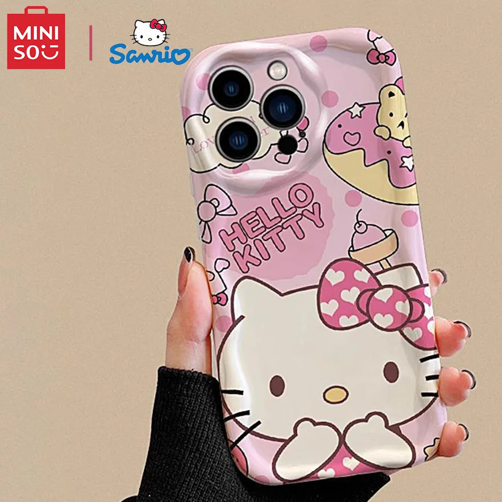 Color: Brown, Material: Plastic - Miniso Sanrio Collaboration Hello Kitty Phone Case For Samsung Galaxy S10 S20 S21 S22 S23 S24 FE Plus Ultra Note 20 Phone Case