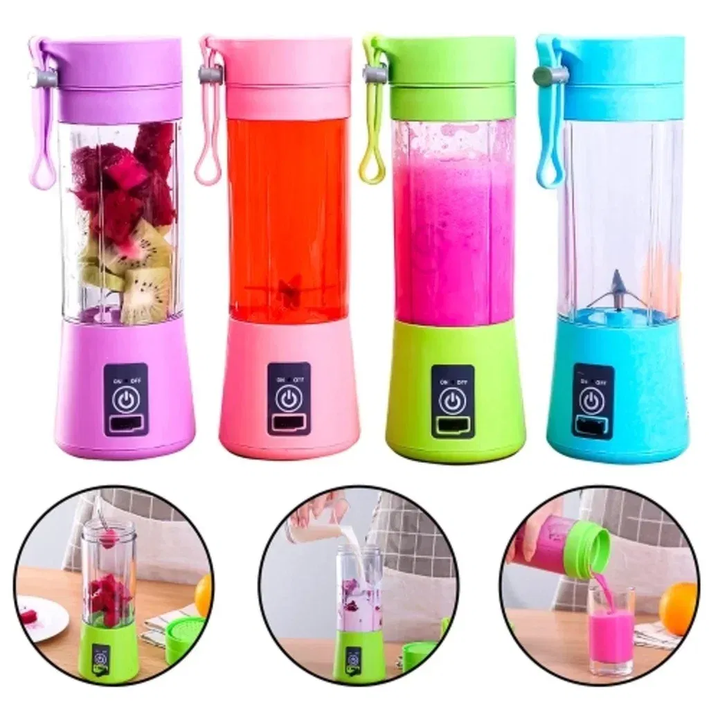 Color: Blue - Portable Mini Blender for Shakes and Smoothies Rechargeable USB 380ML Traveling Fruit Juicer Cup Hand Fruit Blender Juicing Cup