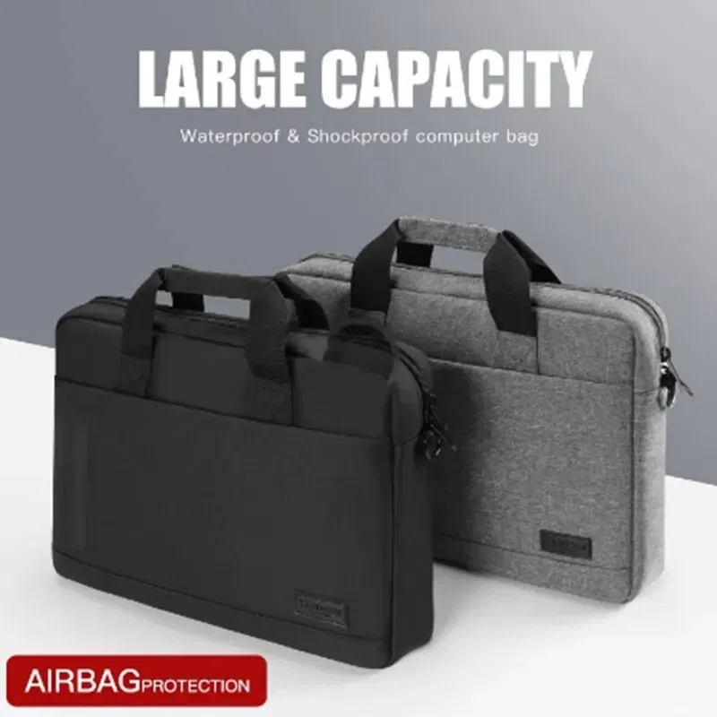 Size: 17-inch, Color: Black - Business Laptop Bag Case Shoulder Tote Bag Notebook Bag Briefcase For 13 15 17 Inch Macbook Air Pro HP Huawei Asus Dell
