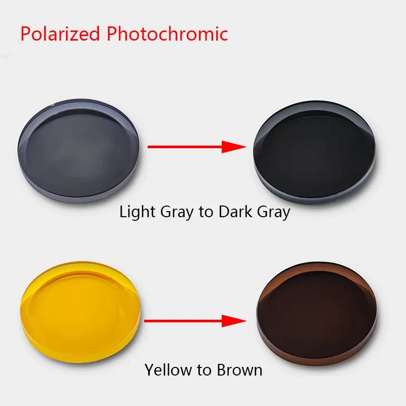 Lenses Color: Red, Lens Index: 1.61 - 2 PCs 1.56 1.61 1.67 Photochromic Polarized Prescription Glasses Lenses Myopia Progressive Sunglasses Lens Anti-reflection/glare