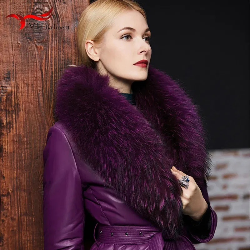 Color: Blue, Size: M - Real Raccoon Fur Scarves Woman 100% Pure Natural Raccoon Fur Collar Warm Winter Scarves Red Fox Fur Collar L#1