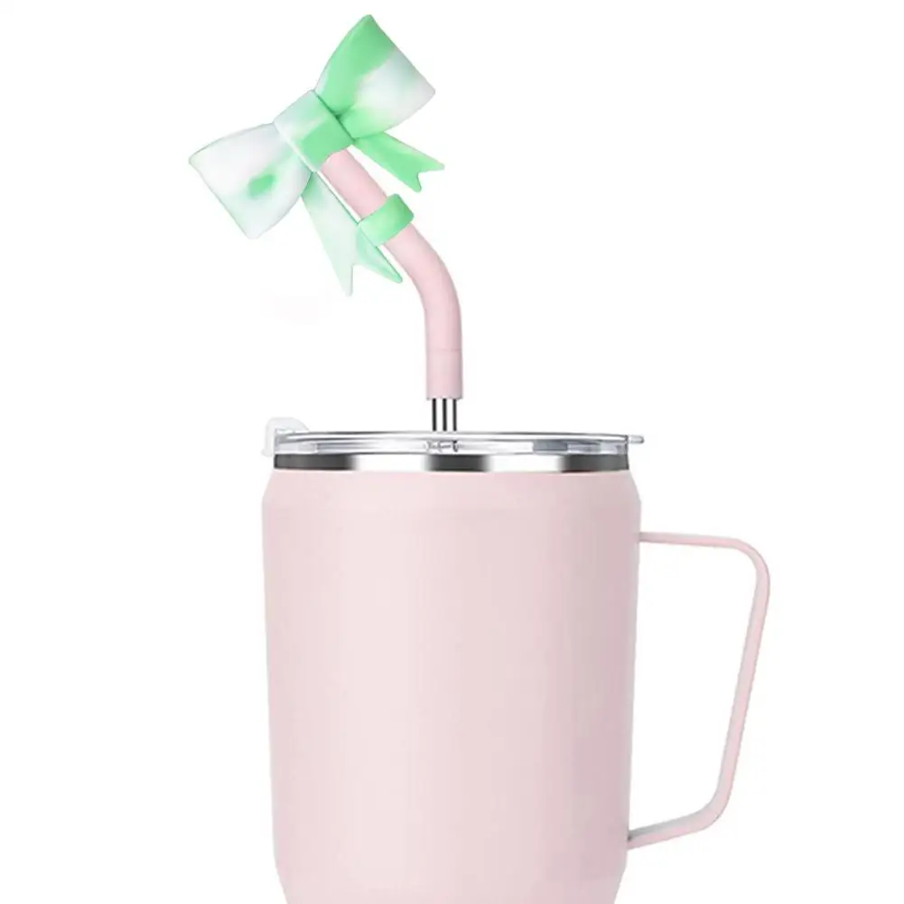 Color: army green, Ships From: CN - Bow Straw Cap Covers Toppers Silicone Accessories For Stanley Cups 30&40 Oz Tumbler And With 1pc Protective Boot ?»?