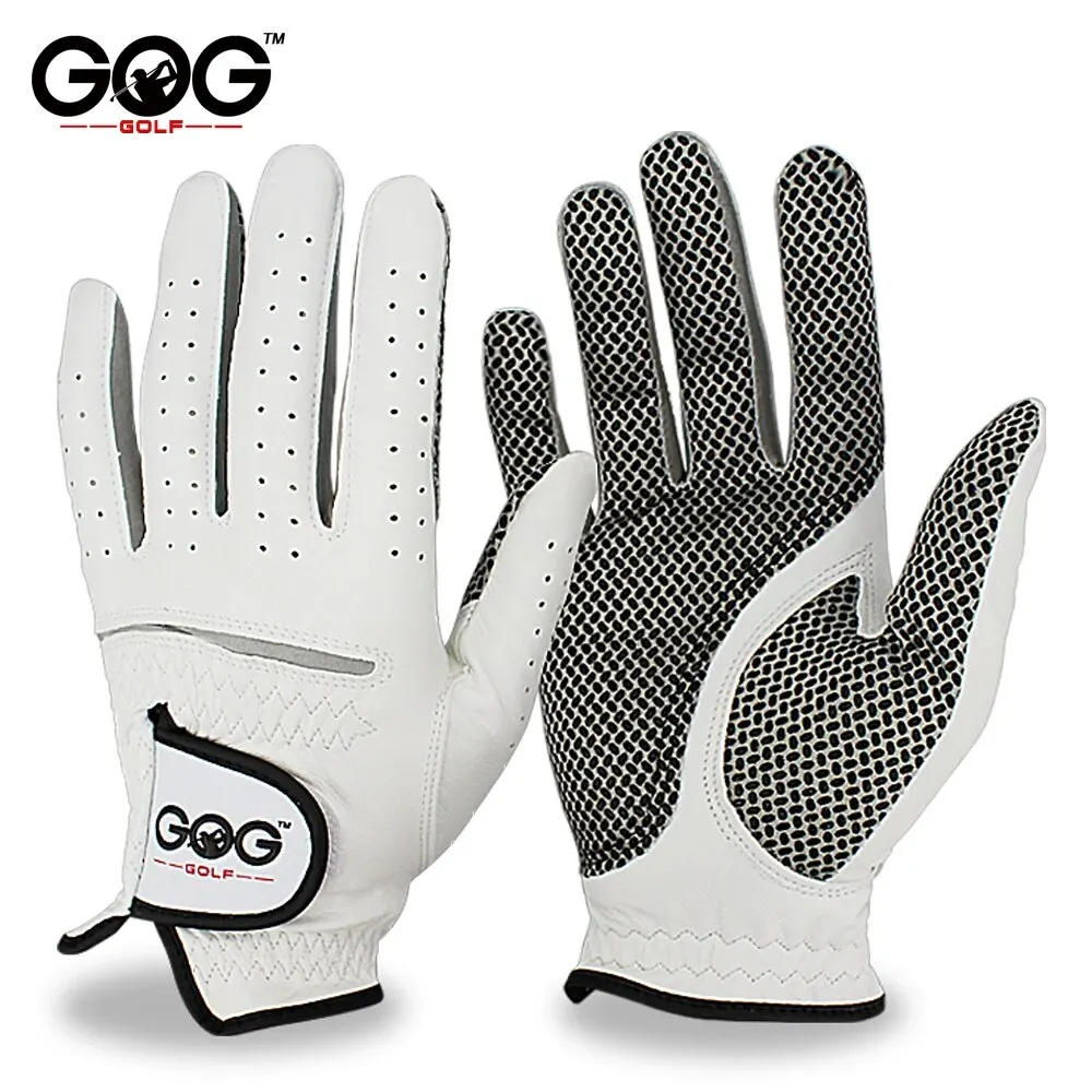 Size: M, Color: Yellow - Pack 1 Pc Golf Gloves Men's Left/Right Hand Soft Breathable Pure Sheepskin With Anti-slip Granules Golf Gloves Golf Men