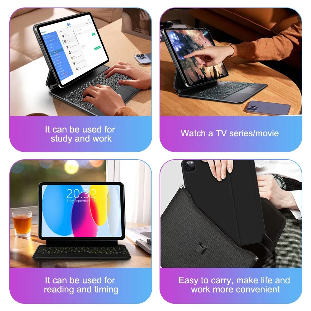 Color: PURPLE - GOOJODOQ Backlight Magic Keyboard for iPad Air 6 2024 case for iPad Air 11 inch case iPad Air 5 Air 4 10.9 inch Cover  folio