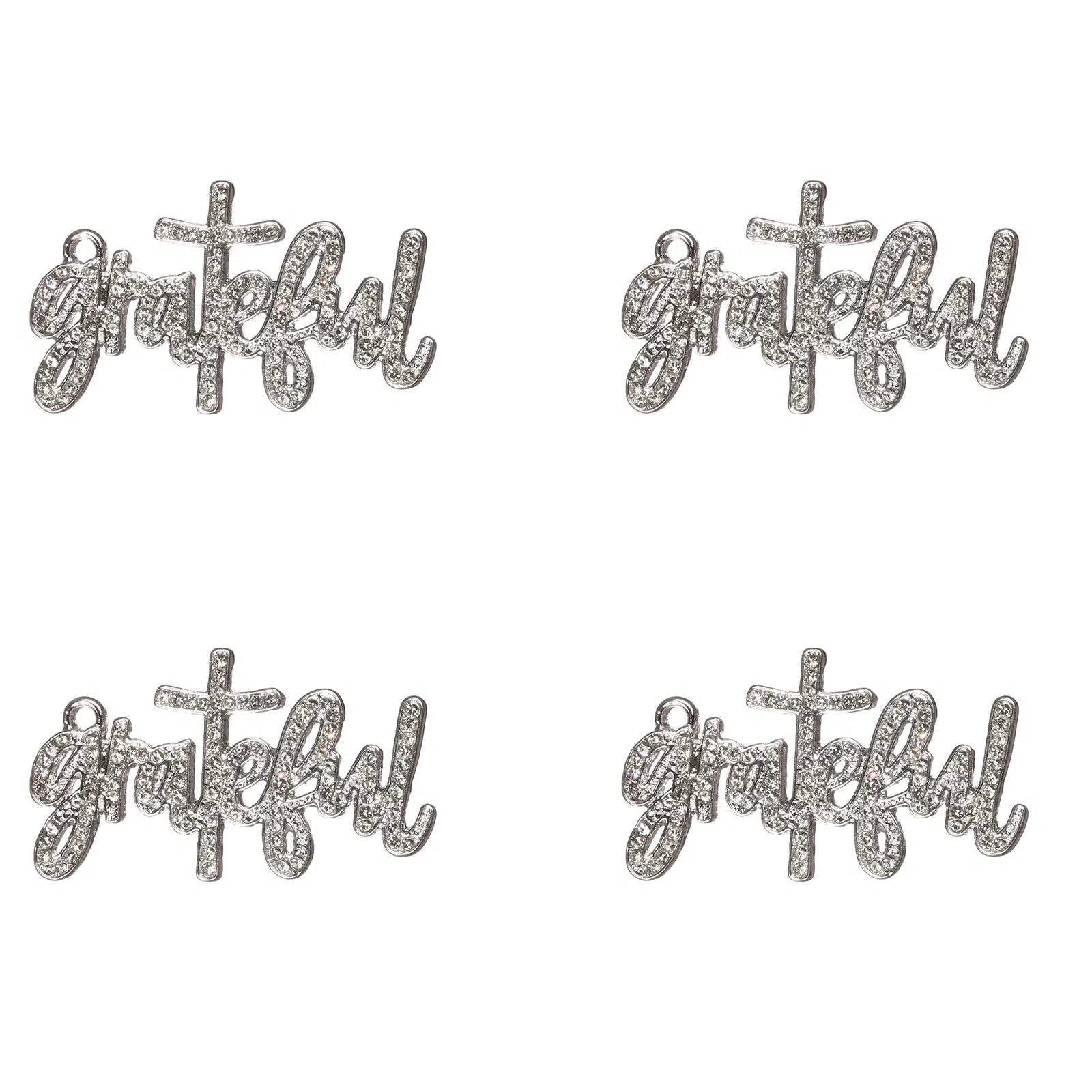 Metal color: ROSE GOLD COLOR, Ships From: CHINA - 10pcs Grateful Rhinestone Letter Charms Fit for Bracelet DIY Jewelry Making LTC0337-LTC0340