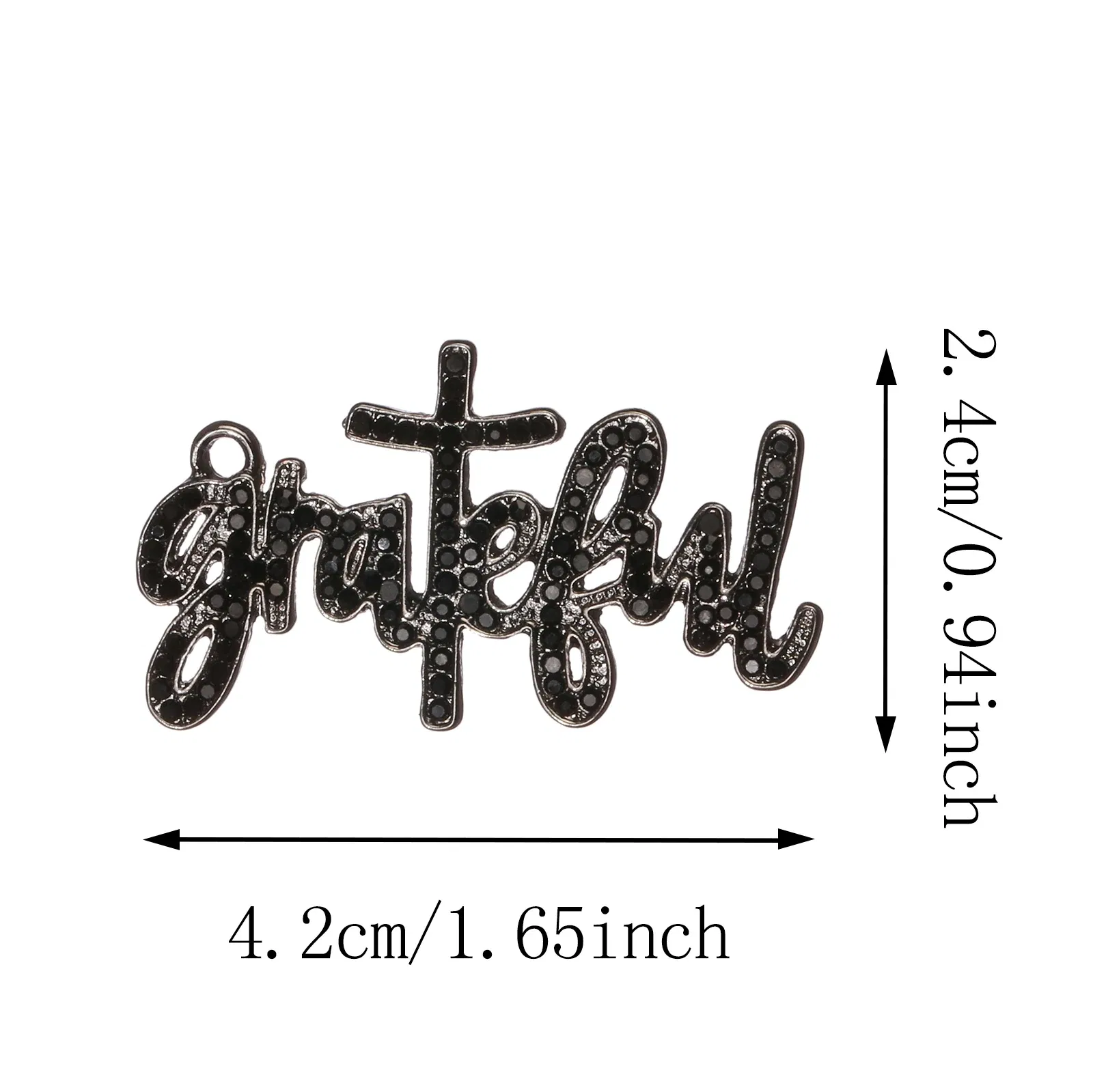Metal color: ROSE GOLD COLOR, Ships From: CHINA - 10pcs Grateful Rhinestone Letter Charms Fit for Bracelet DIY Jewelry Making LTC0337-LTC0340