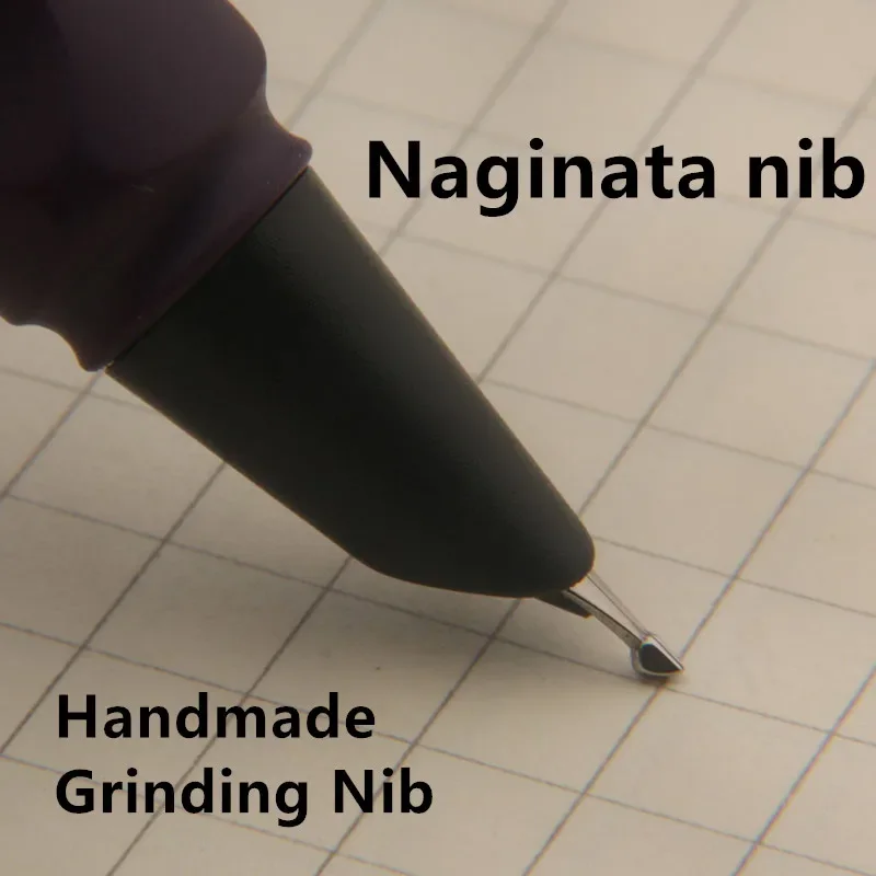 Color: Red - 1pc Naginata Fountain Pen Matte Blue Handmade Grinding 1.5mm Nib Business Office School Supplies Writing Pens