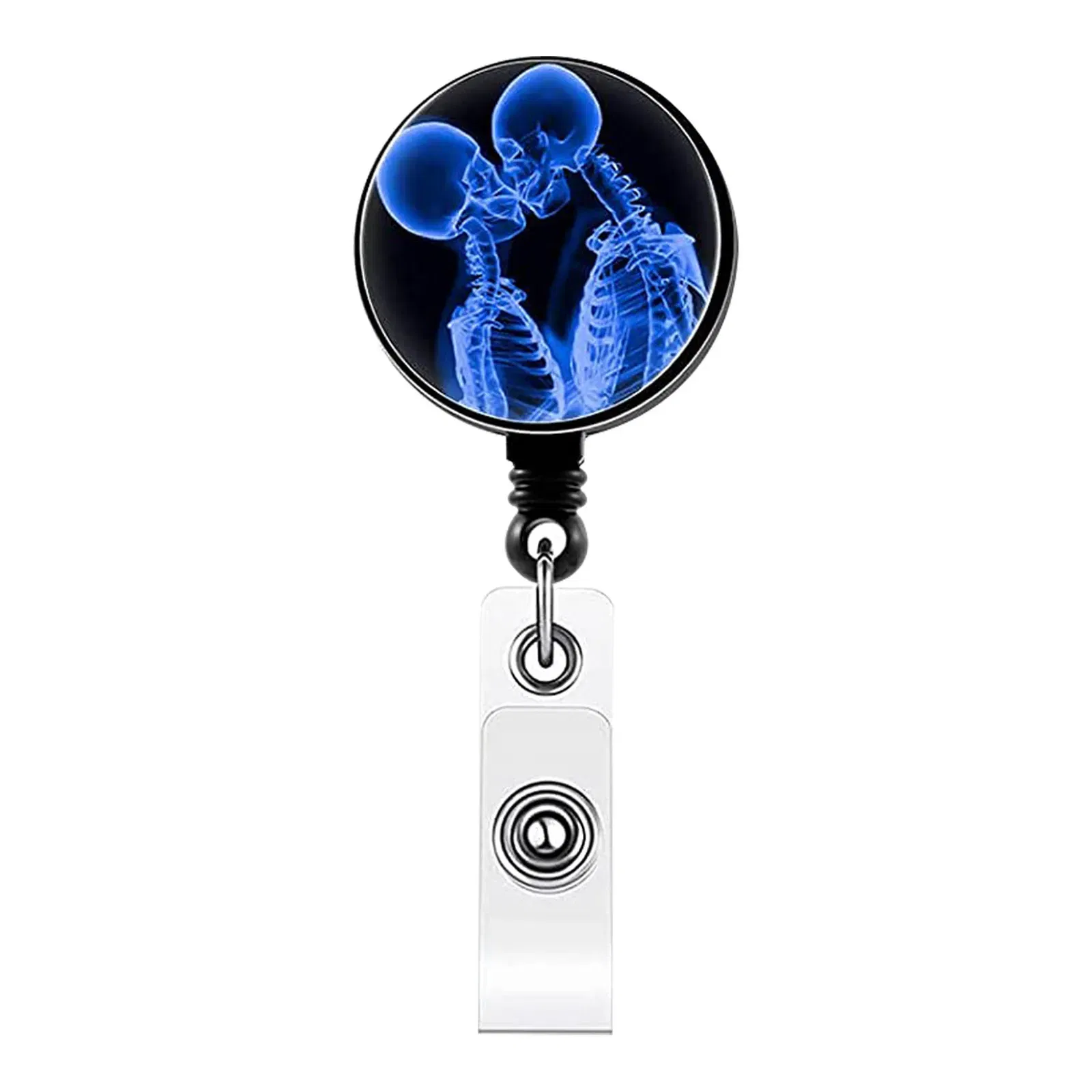 Color: WHITE - X-Ray Badge Reel Retractable Radiology Badge Reel Holder Ct Rays Nurse Doctor Student Card Reel Clip Office Supply Recoil Badge