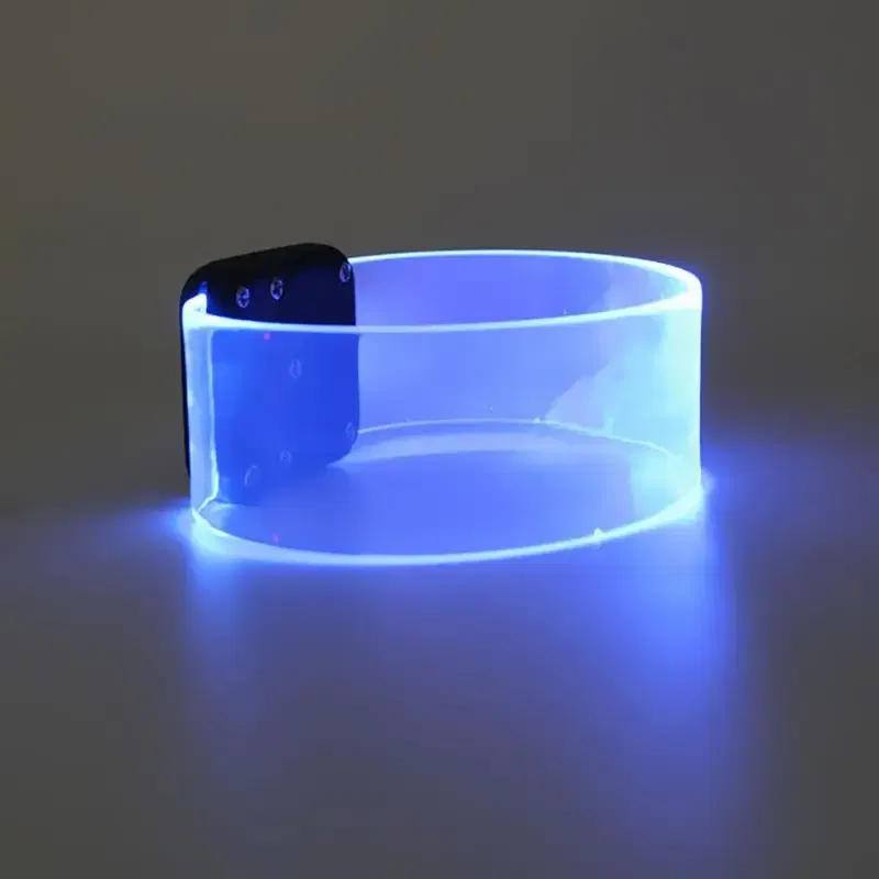 Color: Dark Khaki, Size: L, Ships From: CHINA - LED Light Bracelet Silicone Sound Controlled Led Light-emitting Bracelet Light Band Entertainment Party Wristband Halloween Belt
