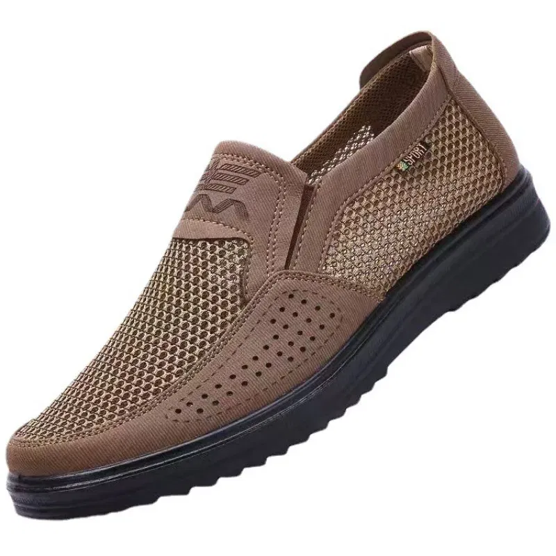 Color: Beige, Shoe Size: 39 - 2023 Summer Hot sale Sneakers Men Fashion Casual Walking Shoes Breathable Mens Loafers Zapatillas Hombre men casual shoes
